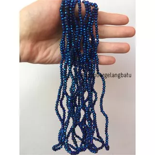 Kristal Ceko AB 4mm biru metalik kilap bahan aksesoris premium craft supplier grosir bahan kerajinan