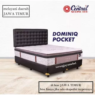 Springbed CENTRAL DELUXE DOMINIQ POCKET PLUSH TOP+PILLOW TOP FULL SET HB BIANCA-SURABAYA /SIDOARJO