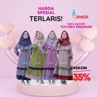 SALE!! Gamis Anak Muslim Perempuan Remaja Baju Gamis Anak Lebaran 2022 Zenia Katun Toyobo Jepang Premium Ori Set Hijab Syari Usia 2 3 4 5 6 9 10 11 12 13 14 Tahun Couple Sarimbit