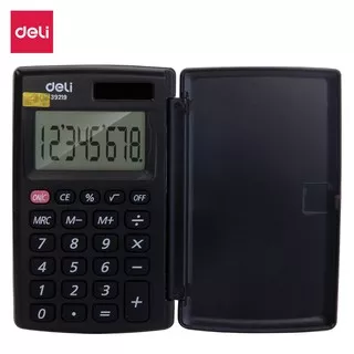 Deli E39219 Kalkulator Saku / Pocket mini Calculator small 8-digit Cover Battery Solar Dual power