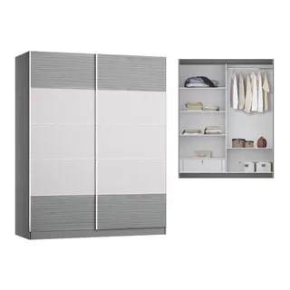 Lemari Pakaian - Wardrobe Grey White