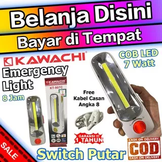 Kawachi Senter Emergency Light COB LED 7 Watt KT-907C Lampu Darurat USB Rechargeable 1200 mAh 8 Jam