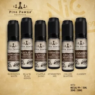 FIVE PAWNS LIQUID BY FIVE PAWNS X MOVI NISCAL 99+ AUTHENTIC 100% 15ML