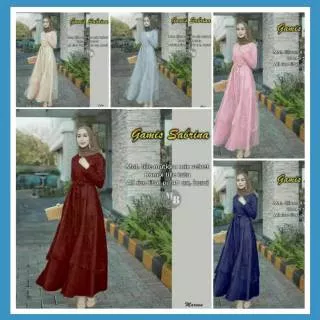 Ns FC Najibah Gamis Syar`i asdf Sabrina Dress Maroon Navy Pink Grey Mocca Muslim Modis Modern