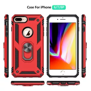 iphone 5 5S 6 6S 7/8 Plus/Touch 5/6/7/SE 2020 Military level Shockproof Armor Case Hybrid Hard PC+Metal Magnetic Ring Bracket Back Cover Casing