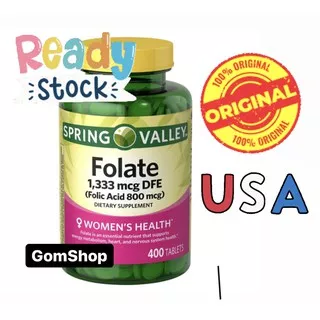 Spring Valley Folic Acid Tablet 800mcg Asam Folate Vitamin Ibu Hamil 400 tablet