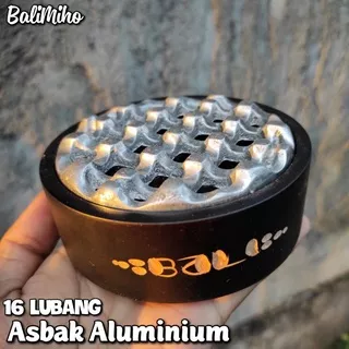 Asbak Aluminium 16 Lubang Kayu Hitam/Asbak Alloy/Asbak Besi/Asbak Unik/Asbak Kayu/Asbak Bali/Asbak Besi Kayu/Asbak Aluminium Kayu