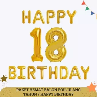 PAKET HEMAT BALON FOIL ULANG TAHUN / HAPPY BIRTHDAY