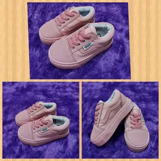 Sepatu anak tali Vans oldskool kids women pink white