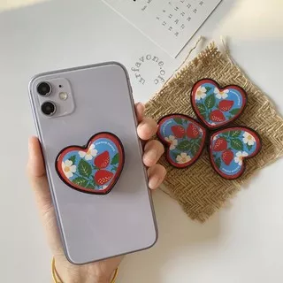 LOVE STRAWBERRY flower expanding Popsocket / Phone Holder Stand / Griptok