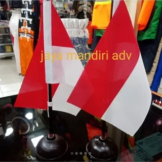 bendera meja negara + tiang kayu