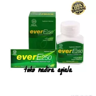 Ever E 250 Vitamin E isi 30 kapsul. Evere. Untuk kesehatan kulit.