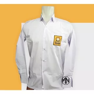 Baju Seragam Putih SMP/SMA Bordir Lengan Panjang Seragam Sekolah