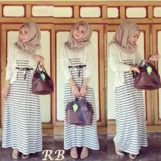 Hijab Modern Zaskia Set 4in1 ( Dress + Cardigan + Pashmina + Belt ) Setelan Busana Muslim Baju Gamis