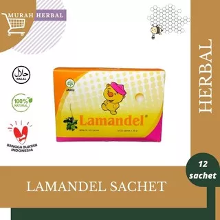 TERMURAH HERBAL Lamandel sachet isi 12 - Herbal Amandel untuk anak anak dan dewasa