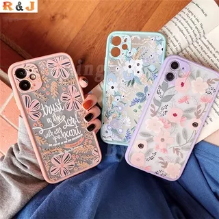 Floral Fresh Flower Case iPhone 13 Pro Max 12 Pro Max 12 Mini iPhone11 Pro XR iPhone 6 7 8 Plus iPhone XS Shockproof Slicone Frame Hard Phone Cover R&J