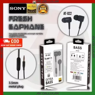 Sony AT022 Headset Handsfree Earphone Hedset Hansfree Erphone HF Bass Stereo Jernih
