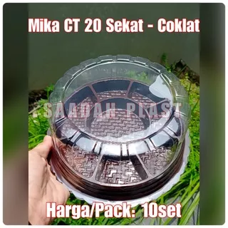 (ISI 10) MIKA TUMPENG MINI SEKAT 8 20CM - TRAY KUE BOLU BULAT CT 20 - CT20 - CT-20 PUTIH