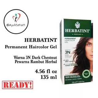 Herbatint Permanent Haircolor Gel 3N DARK CHESTNUT 135ml Pewarna Rambut 3N Chestnut Gelap ORI USA