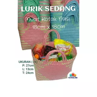 Tas Anyaman Plastik LURIK TANGGUNG untuk pengusaha hampers Souvenir parcel wadah berkat Kotak Nasi Tas Anyaman Plastik LURIK TANGGUNG Tas Keranjang Plastik jinjing Tanggung Tas Anyaman Plastik LURIK TANGGUNG/ANYAMAN PLASTIK PREMIUM/souvenir murah