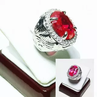 CINCIN BATU PERMATA RUBI SIAM BANGKOK 9,25 SKALA MOHNS / RED - PINK