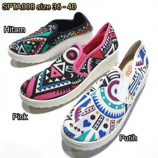 sepatu kain foxing kanvas slip on wanita karet import SPTA008