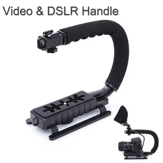 Camera Stabilizer Grip Video Handle C Shape for DSLR GoPro - XT-375 - OMCSAYBK Black