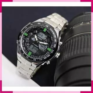 JAM TANGAN PRIA ELEGAN CASIO EDIFICE EFA 150 SILVER BLACK LIST WHITE KW SUPER