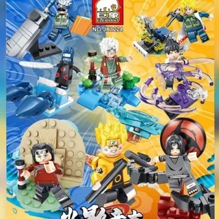 Mainan Naruto Ninja Shinobi Shippuden Set 8 Minifigure Brick JX 1224