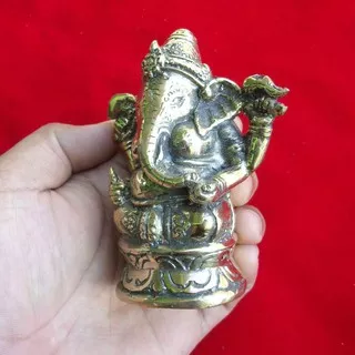 Patung Dewa Ganesha Warna Emas Klasik Kualitas Terbaik