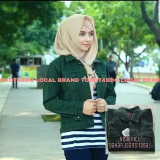 Jaket Jeans Levis Oversize Cewek Wanita Merah Maron Hijau Army Coklat Sandwash Abu Brown Pink Muda