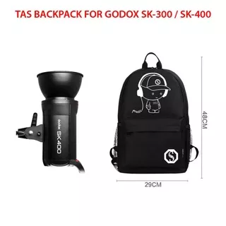 Tas Backpack Multifungsi untuk Lampu Studio Godox SK300 II / SK400 II