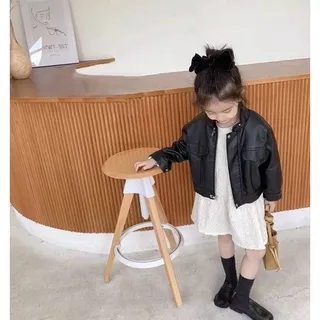 Kubiw Yabie - Jaket Kulit Anak Laki-laki dan Perempuan / Leather Jacket / Jaket Kulit Unisex / Jaket Kulit hitam