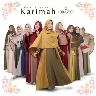Gamis Syari Karimah Hijab Set Murah Premium Lady Zara / Gamis Syari set hijab Jumbo Itty Creepe