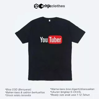 Kaos Logo Youtube Kaos Youtuber kaos polos kaos size anak pria wanita lengan panjang kaosdistromurah