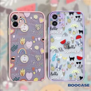 Casing Skin Feel Samsung A52 A72 A32 A12 A02s A51 A50 A50s A30s A11 A31 A71 A21s J2Prime J7 Prime A20 A30 A01 A20s M31 M11 M10s M40s Kartun Ilustrasi Lucu Casing Pelindung Kamera Shockproof Impact Color Cover