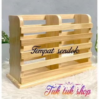 Tempat Sendok Garpu Kayu jati