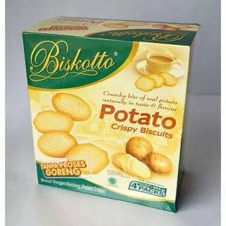 Cemilan / Biskuit Kentang / Biskotto Potato Crispy Biscuits 1 Box Isi 4 Pack / Halal