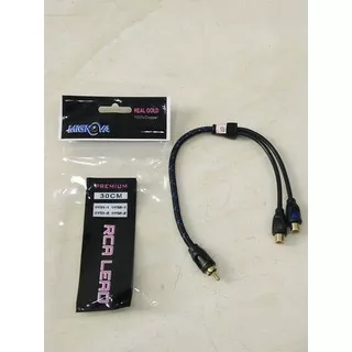 Kabel Audio RCA 30 cm 30cm MIGNOVA ORI 1 cowok / Male To 2 cewek / Female