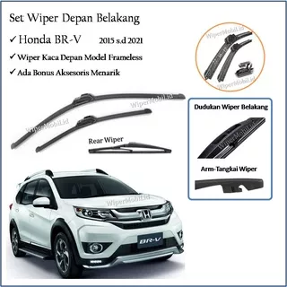 Wiper Frameless Kaca Depan Belakang Honda BR-V BRV 2015 2016 2017 2018 2019 2020 2021