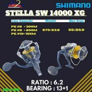 REEL PANCING / KATROL PANCING / REEL SHIMANO / KATROL SHIMANO / REEL POWER HANDLE / SHIMANO STELLA SW 14000 XG / STELLA SW / SALT WATER / POWER HANDLE