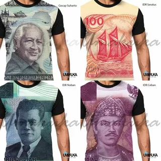 baju tshirt / kaos 3d fullprinting umakuka motif uang unik keren & original murah premium terlaris