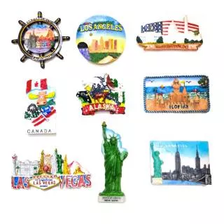 Souvenir magnet kulkas new york alaska las vegas los angels washington amerika america