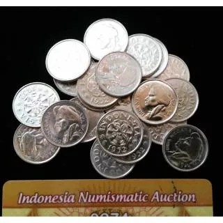 Uang kuno koin 50 sen ( 1/2 rupiah ) dipanegara  tahun 1952 1955 1957 asli Duit pangeran Diponegoro