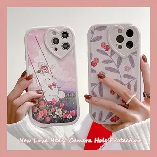New Love Heart Camera Hole Protection Swing Rabbit Lambskin Phone Case For iPhone 13Pro Max 13Pro 13 12ProMax 12Pro 12 12Mini 11 Pro Max IX Xs Max XR iPhone 7 8 Plus Full Cover case