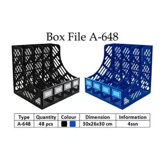 BOX FILE RAKIT BONGKAR PASANG 4 KOTAK SUSUN BOKS DOKUMEN PLASTIK RAK KERTAS BOOK HOLDER