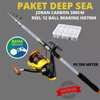 Paket Mancing Kolam Danau Sungai Joran Laut Set Reel SERI 7000 Pancing Combo