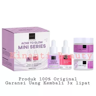 Paket Perawatan Wajah Glowing - Paket Scarlett Whitening Original 4 in 1 - Acne Series