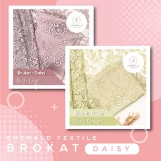 1/2 meter Kain Brokat Tile Prancis Motif Daisy / Kain Kebaya Brokat Motif Daisy