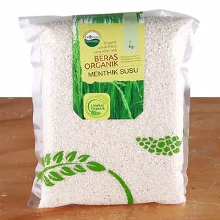 Lingkar Organik Beras Mentik Susu Organik 1 KG / Organic White Rice Vacuum Pack